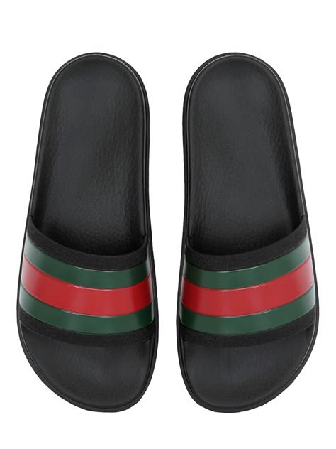 gucci black pursuit treck slide sandals|Gucci gg sandals.